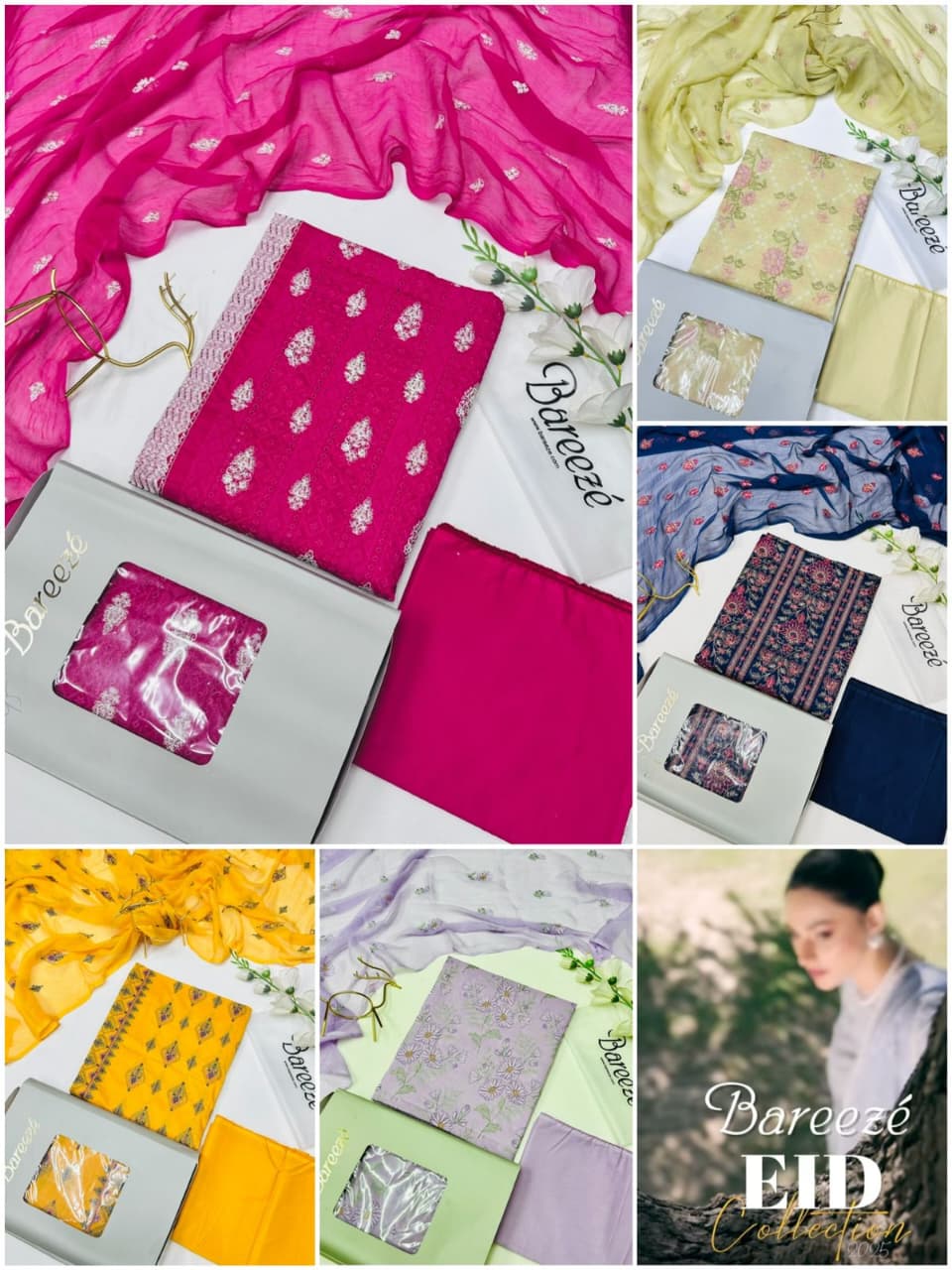 Breeze Emb 3pc Lawn Eid Collection Wholesale