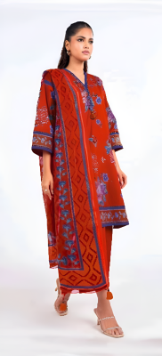 Motifz Bana Dora Lawn 3PC Printed Suit Vol 2K25 – Includes printed shirt, matching dupatta, and dyed Airjet trouser – Eid 2025 collection by Shahbaz Fabrics