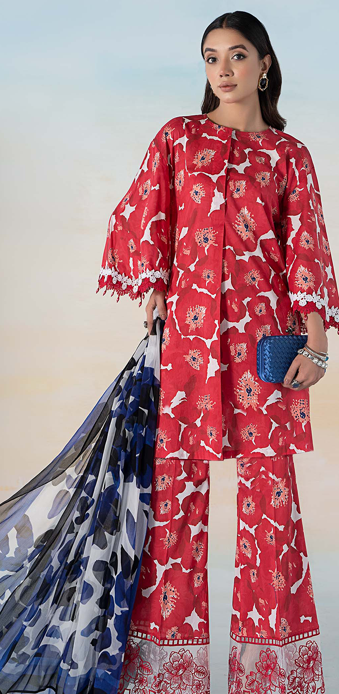 Maria B Printed Lawn 3PC Suit – Wholesale Unstitched at Shahbaz Fabric Store