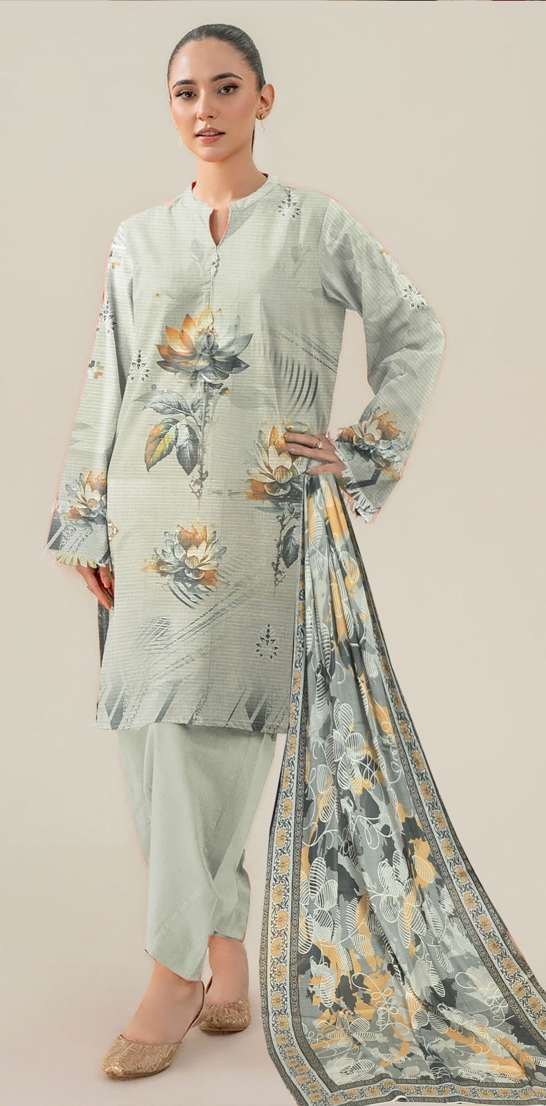 Heer Designer Bana Dora 3PC Printed Lawn Suit – Wholesale Lawn Collection