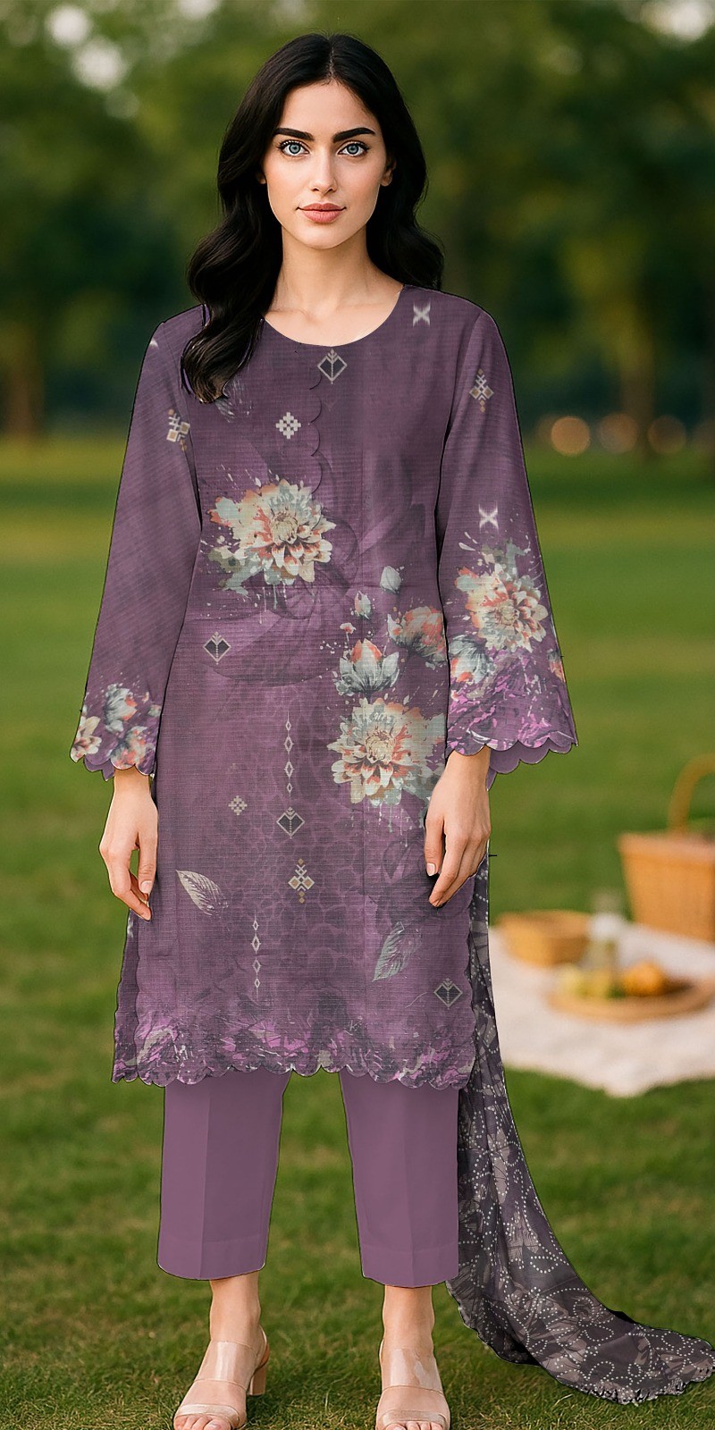 Heer Designer Bana Dora 3PC Printed Lawn Suit – Wholesale Lawn Collection