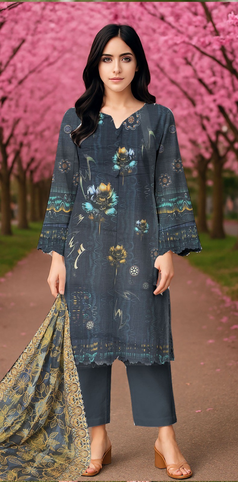 Heer Designer Bana Dora 3PC Printed Lawn Suit – Wholesale Lawn Collection