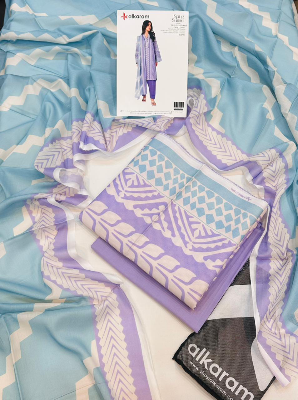 Alkaram Digital Printed 3PC Lawn Suits