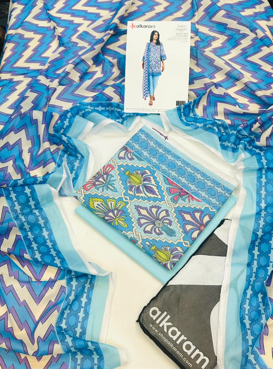 Alkaram Digital Printed 3PC wholesale Lawn Suits