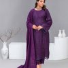 Nikhar by Fiza Noor embroidered Bana Dora Linen 3PC suit with velvet shawl and dyed trouser – wholesale winter collection