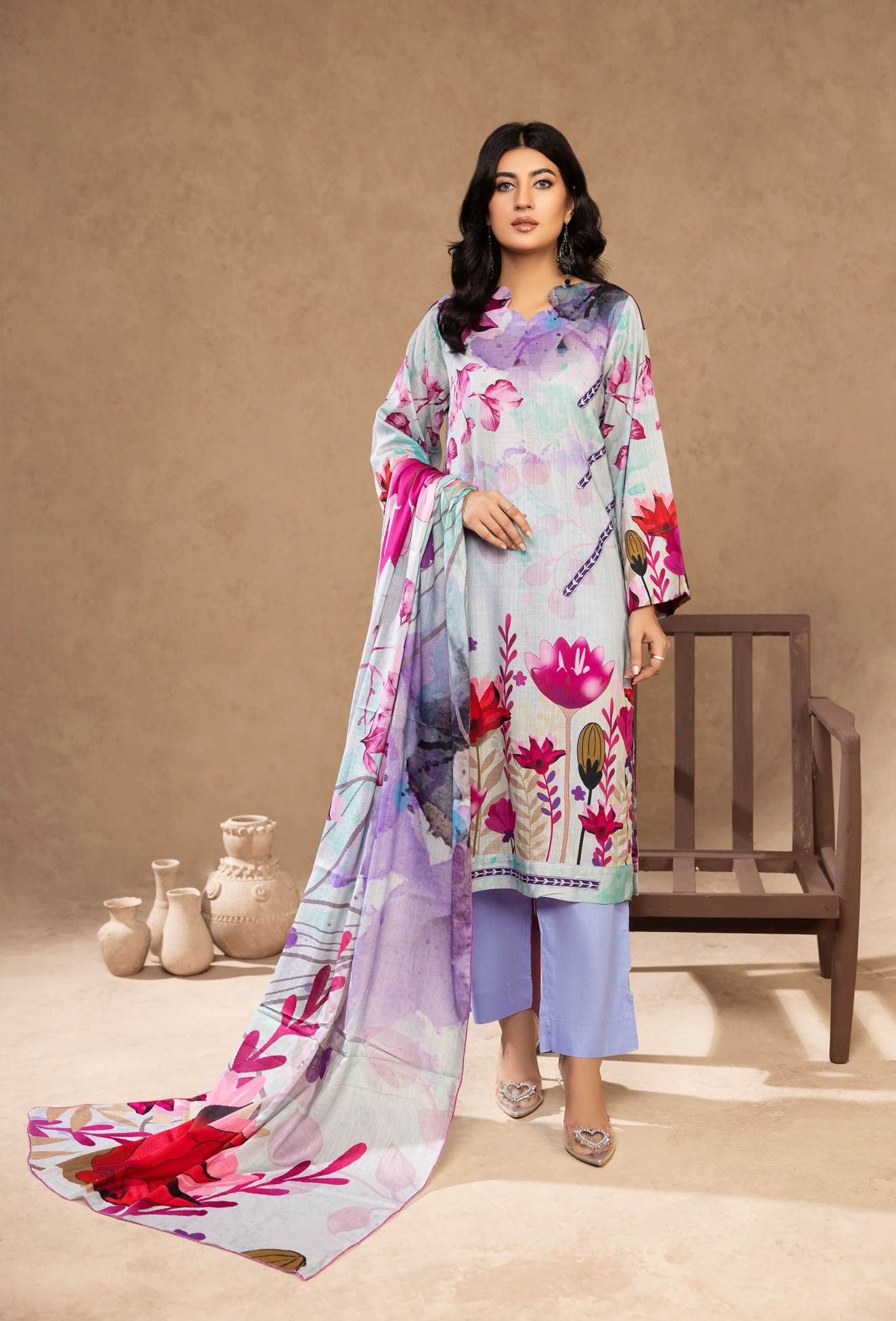 Flora Printed lawn 3PC Wholesale Suits | Premium Airjet Collection
