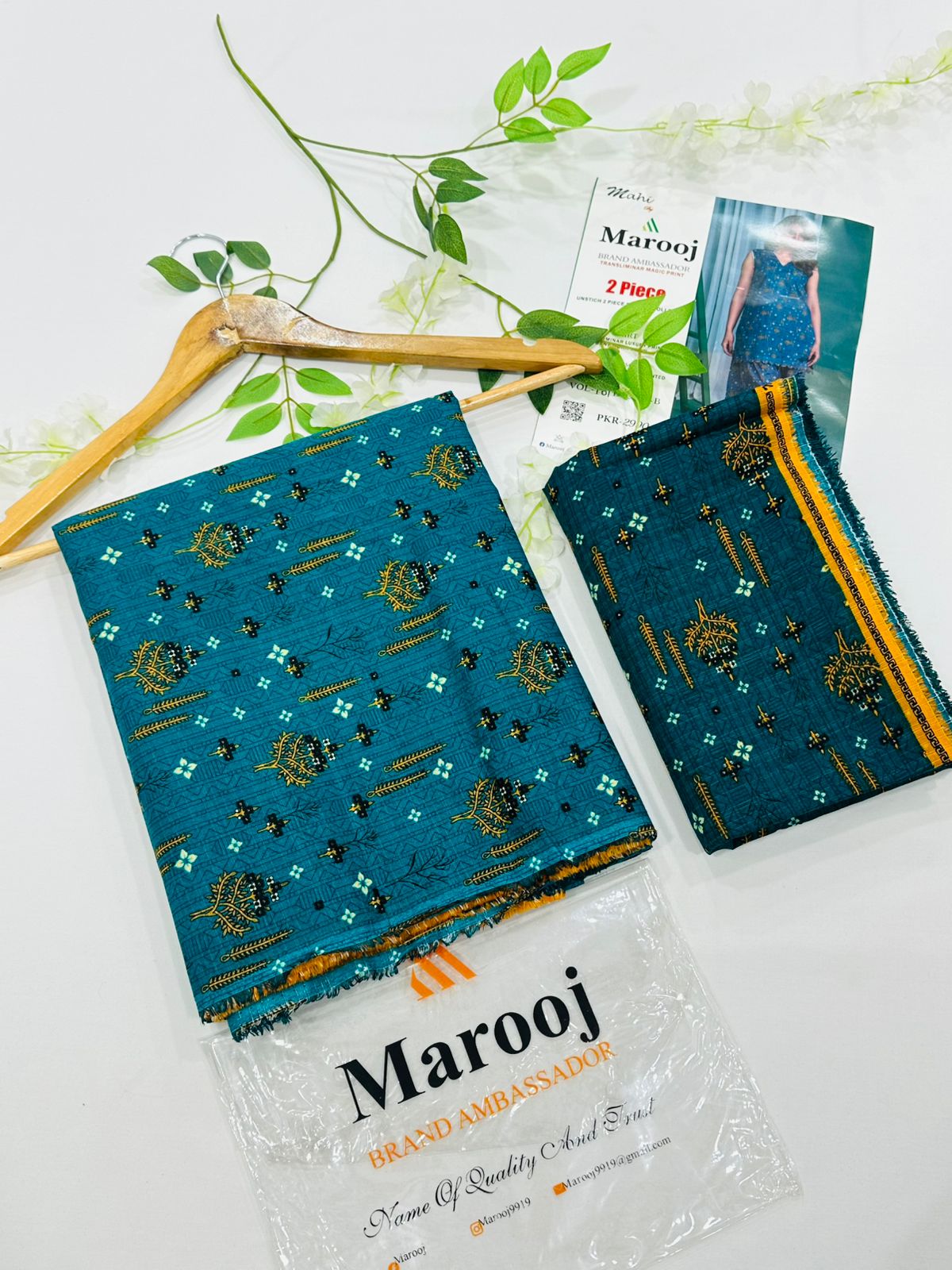 MAROOJ Bana Dora Lawn 2PC Wholesale Suits – Now at Shahbaz Fabric Store 3
