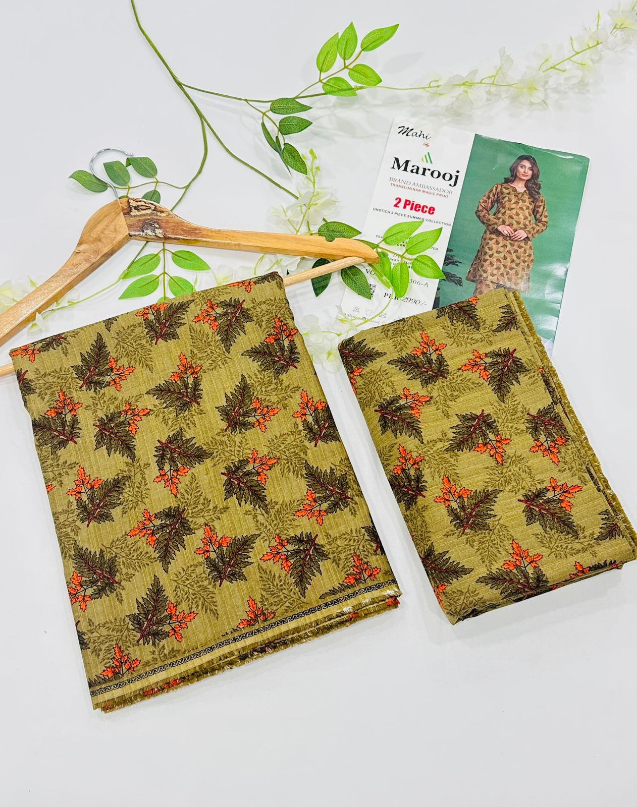 MAROOJ Bana Dora Lawn 2PC Wholesale Suits – Now at Shahbaz Fabric Store 11