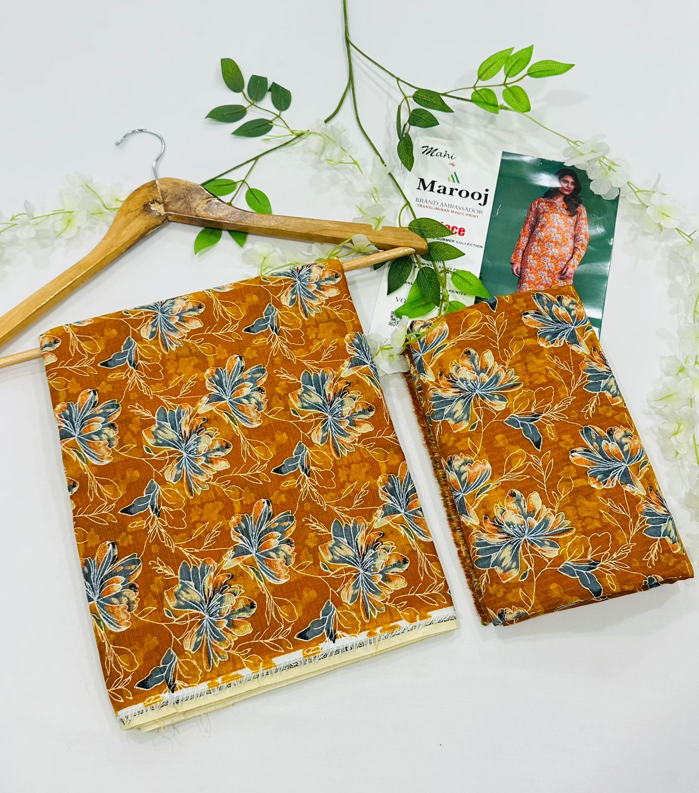 MAROOJ Bana Dora Lawn 2PC Wholesale Suits – Now at Shahbaz Fabric Store 16