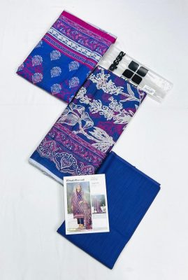 Gul Ahmed gold printed 3PC unstitched Khaddar suit for winter – wholesale at Shahbaz Fabric Store