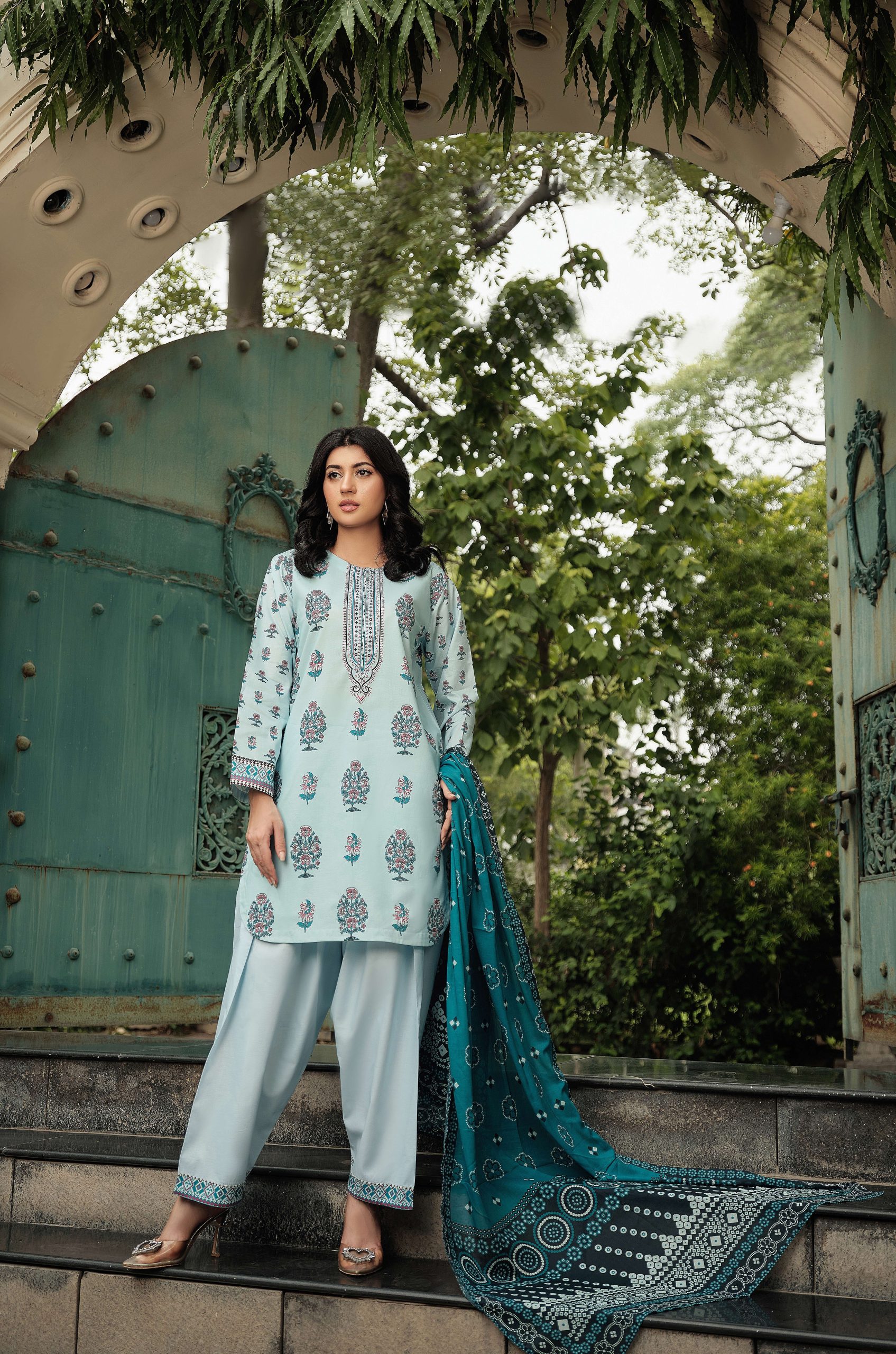 Desire by Motifz Unstitched 3PC Printed Airjet Lawn Suit with Voil Dupatta and Dyed Trouser – Pakistani Summer Collection