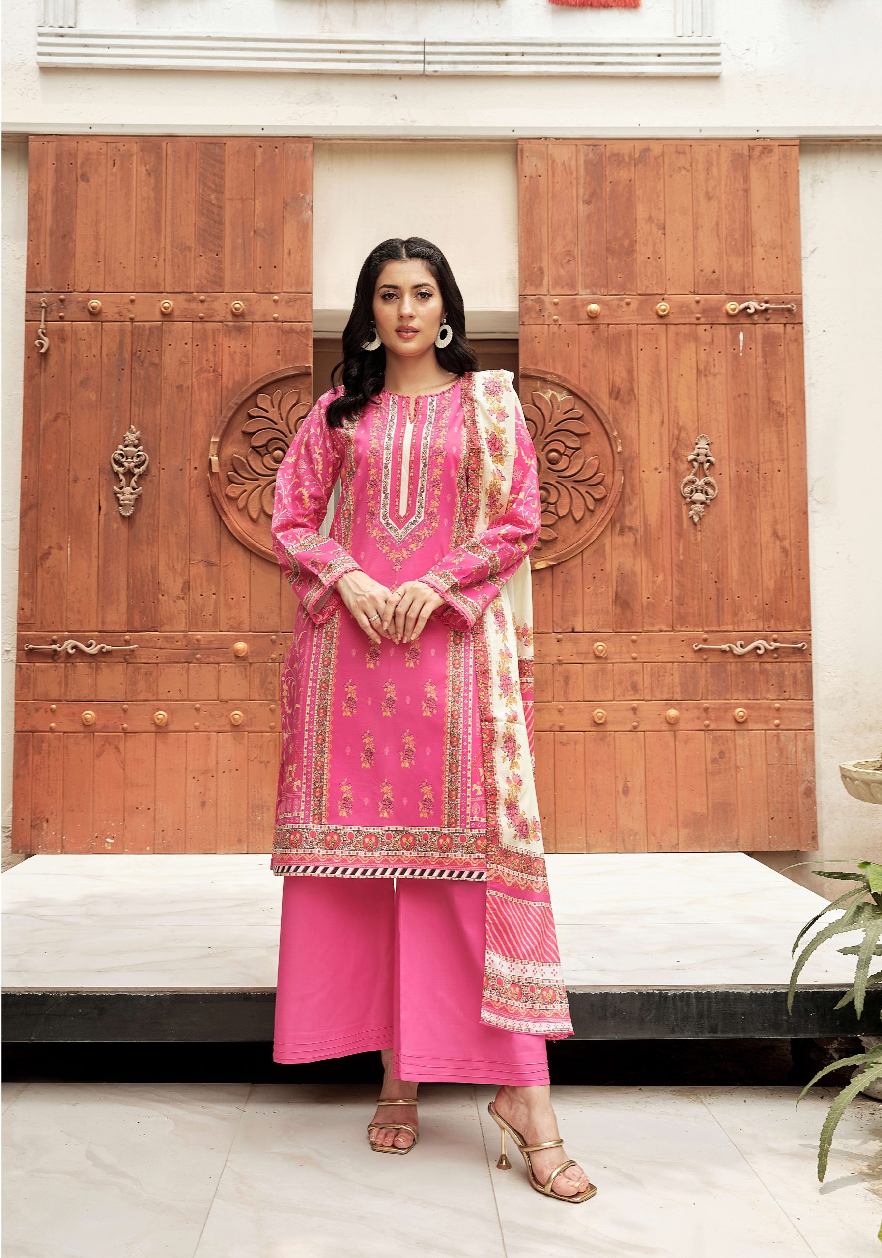 Desire by Motifz Unstitched 3PC Printed Airjet Lawn Suit with Voil Dupatta and Dyed Trouser – Pakistani Summer Collection