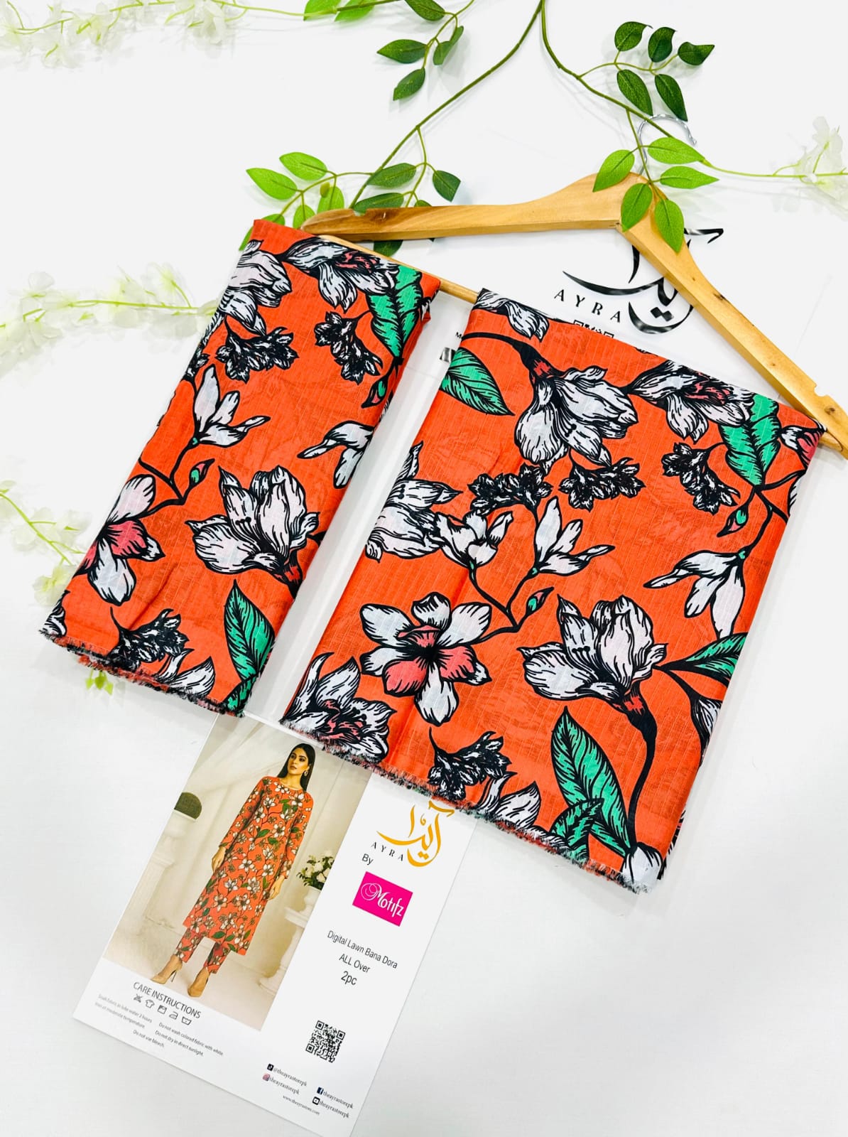 Ayra by Motifz 2PC Bana Dora Lawn Suit with Printed Trouser – Wholesale at Shahbaz Fabric Store