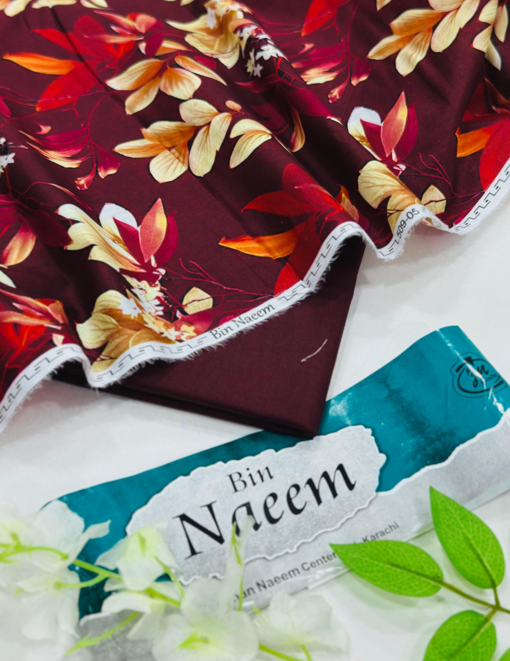 Bin Naeem Allover 2PC Lawn Suit with Digital Printed Shirt and Dyed Trouser – Unstitched Summer Collection Pakistan