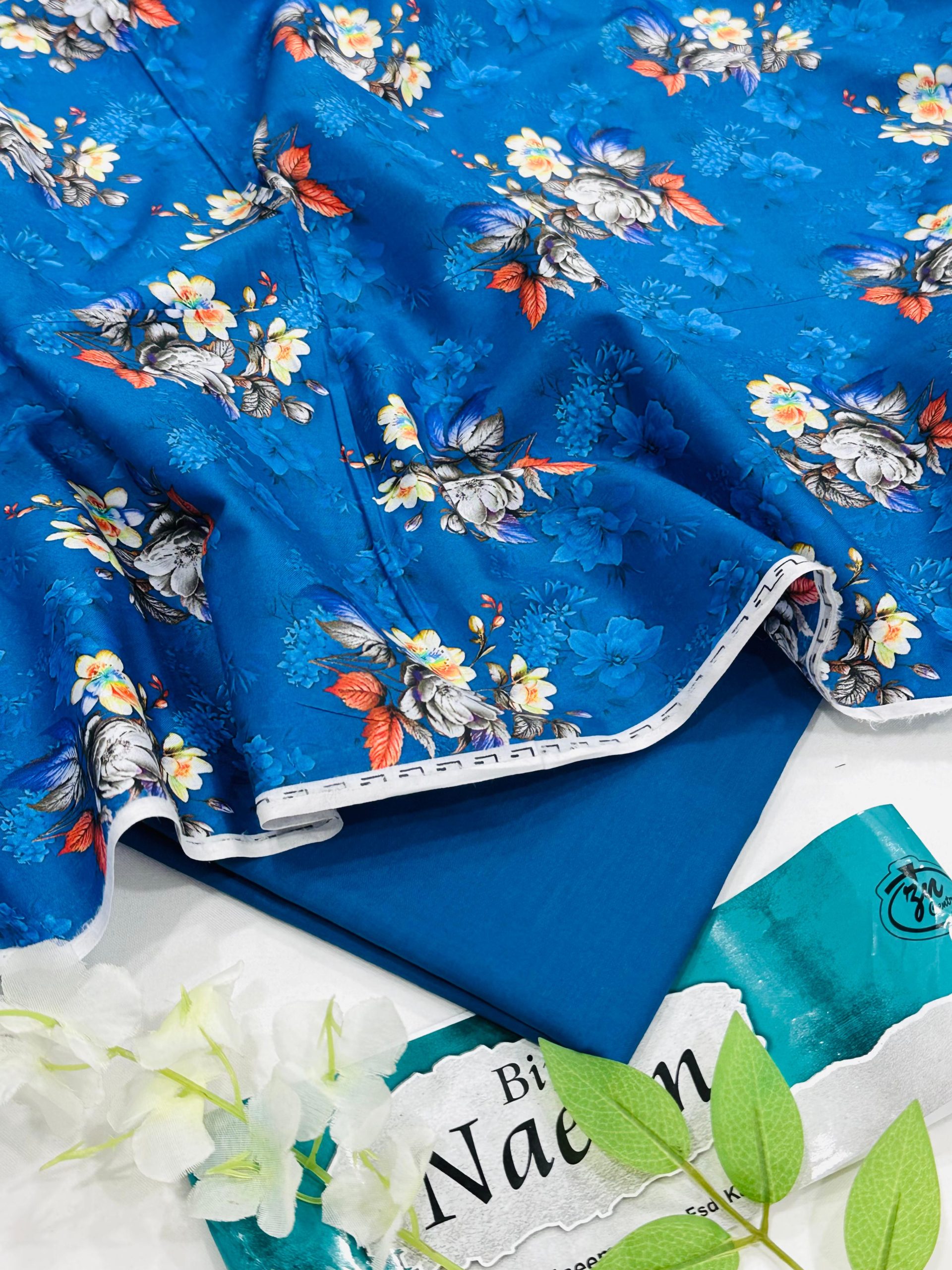 Bin Naeem Allover 2PC Lawn Suit with Digital Printed Shirt and Dyed Trouser – Unstitched Summer Collection Pakistan