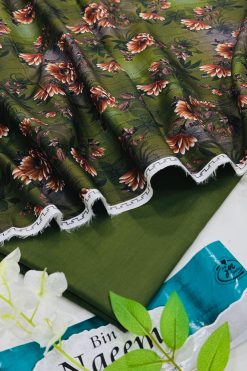 Bin Naeem Allover 2PC Lawn Suit with Digital Printed Shirt and Dyed Trouser – Unstitched Summer Collection Pakistan