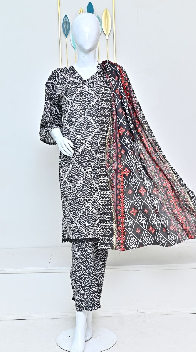 Sun Shine embroidered boring daman lawn suit with cutwork dupatta and plain trouser – wholesale collection Pakistan