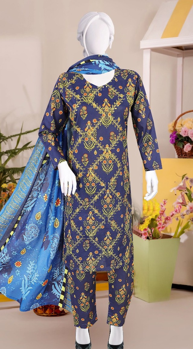 Sun Shine embroidered boring daman lawn suit with cutwork dupatta and plain trouser – wholesale collection Pakistan