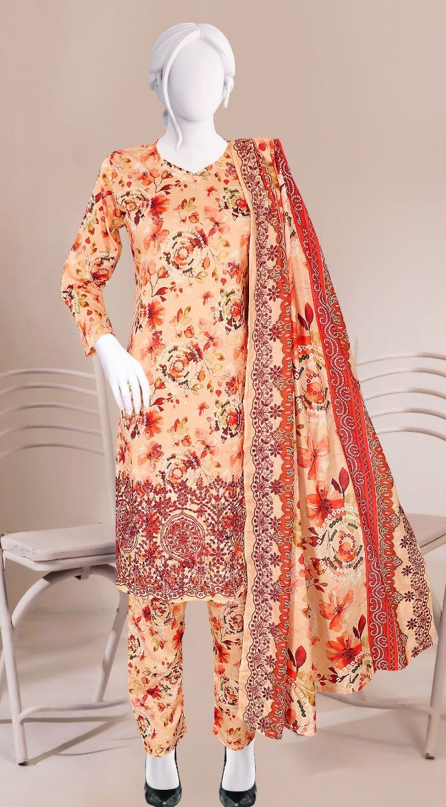 Sun Shine embroidered boring daman lawn suit with cutwork dupatta and plain trouser – wholesale collection Pakistan