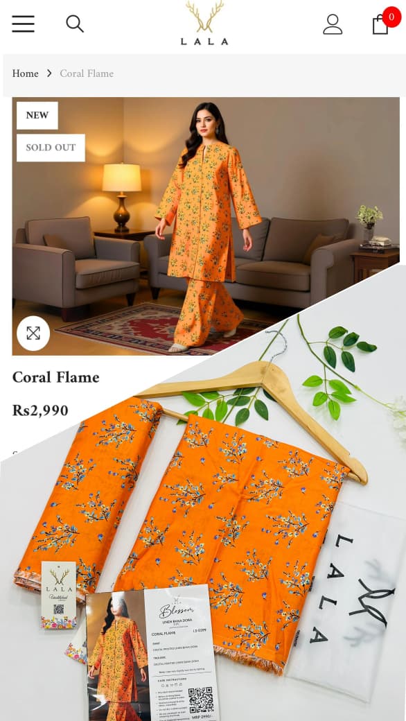 Blossom by Lala Linen Bana Dora 2PC Unstitched Suits – Wholesale Winter Collection at Shahbaz Fabric Store