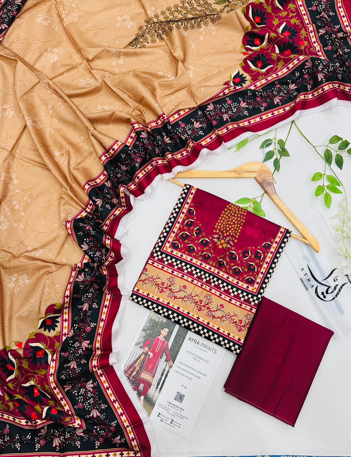 AYRA Prints by S.F Premium Linen 3 Piece Unstitched Suit Wholesale Price List Pakistan