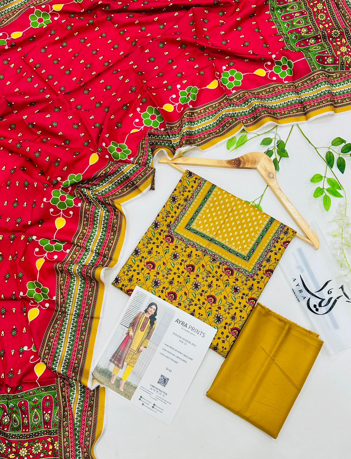 AYRA Prints by S.F Premium Linen 3 Piece Unstitched Suit Wholesale Price List Pakistan