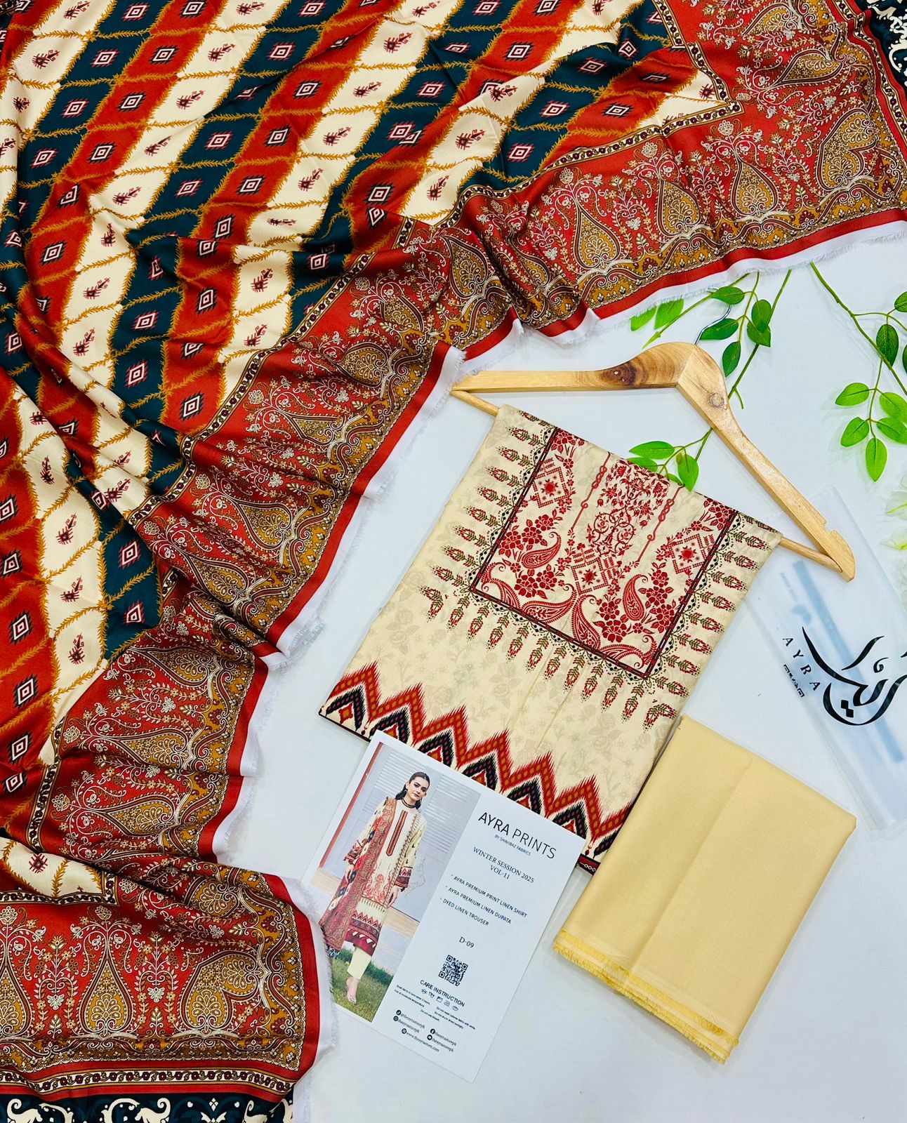 AYRA Prints by S.F Premium Linen 3 Piece Unstitched Suit Wholesale Price List Pakistan