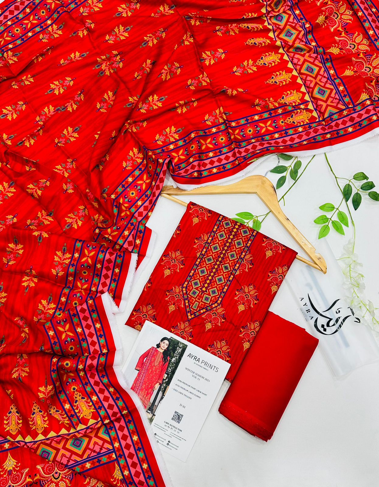 AYRA Prints by S.F Premium Linen 3 Piece Unstitched Suit Wholesale Price List Pakistan