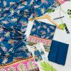 Gul Ahmed linen 3-piece unstitched suit with printed linen shirt, plain trouser and matching printed dupatta.
