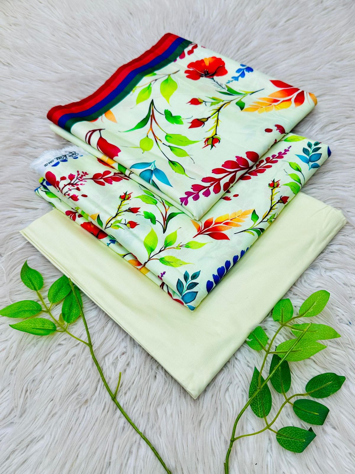 Bin Riaz Linen 3-piece unstitched suit with printed linen shirt, plain trouser, and matching dupatta for winter collection.