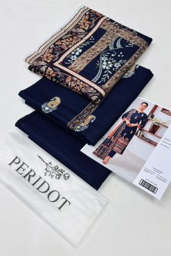 Zaib-un-Nisa by Peridot Khaddar 3-piece unstitched suit with printed khaddar shirt, dyed trouser, and matching dupatta for winter season.