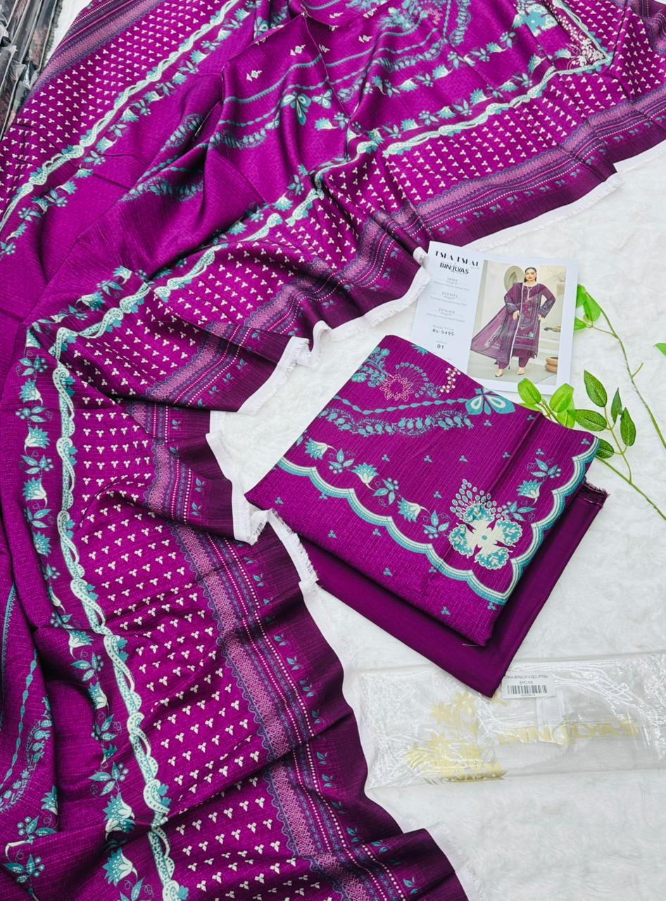 Esha–Eshal by Bin Ilyas Premium Viscose 3-Piece Suit – Product Card Image Volumn 1