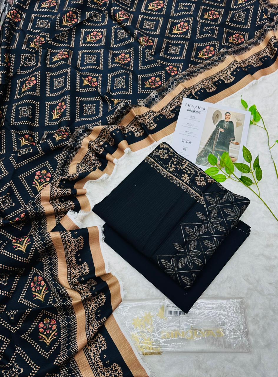 Esha–Eshal by Bin Ilyas Premium Viscose 3-Piece Suit – Product Card Image Volumn 1