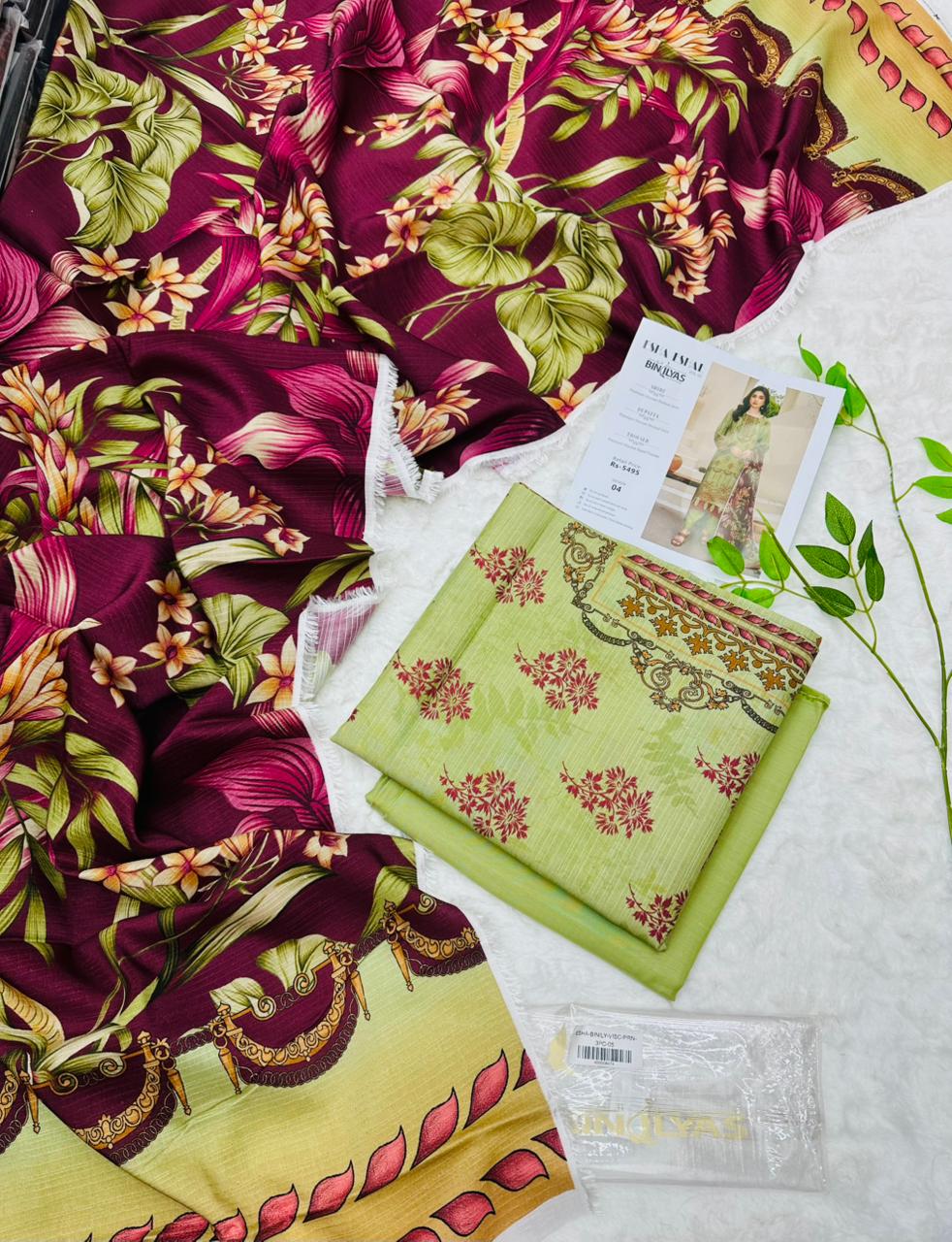 Esha–Eshal by Bin Ilyas Premium Viscose 3-Piece Suit – Product Card Image Volumn 1