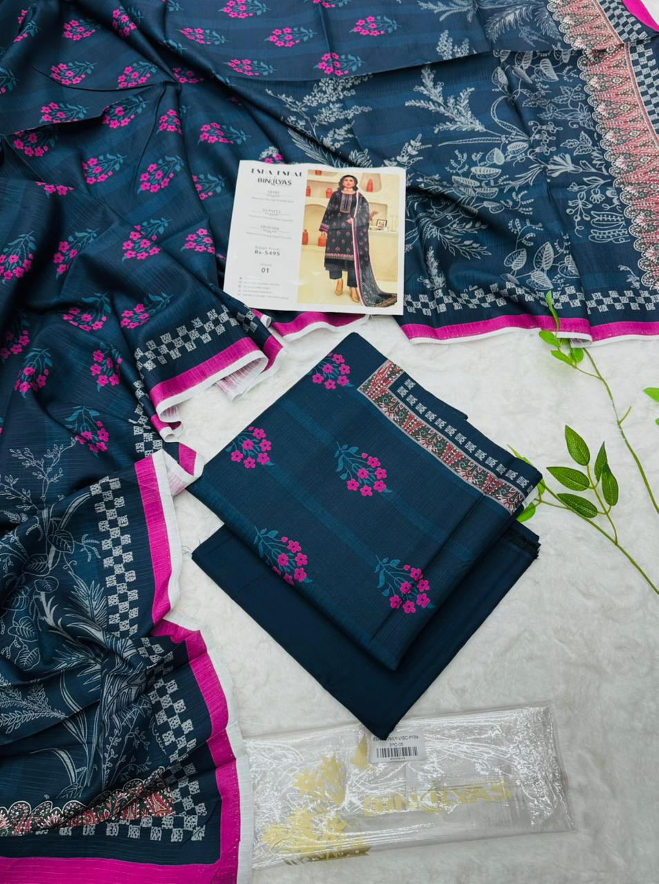 Esha–Eshal by Bin Ilyas Premium Viscose 3-Piece Suit – Product Card Image