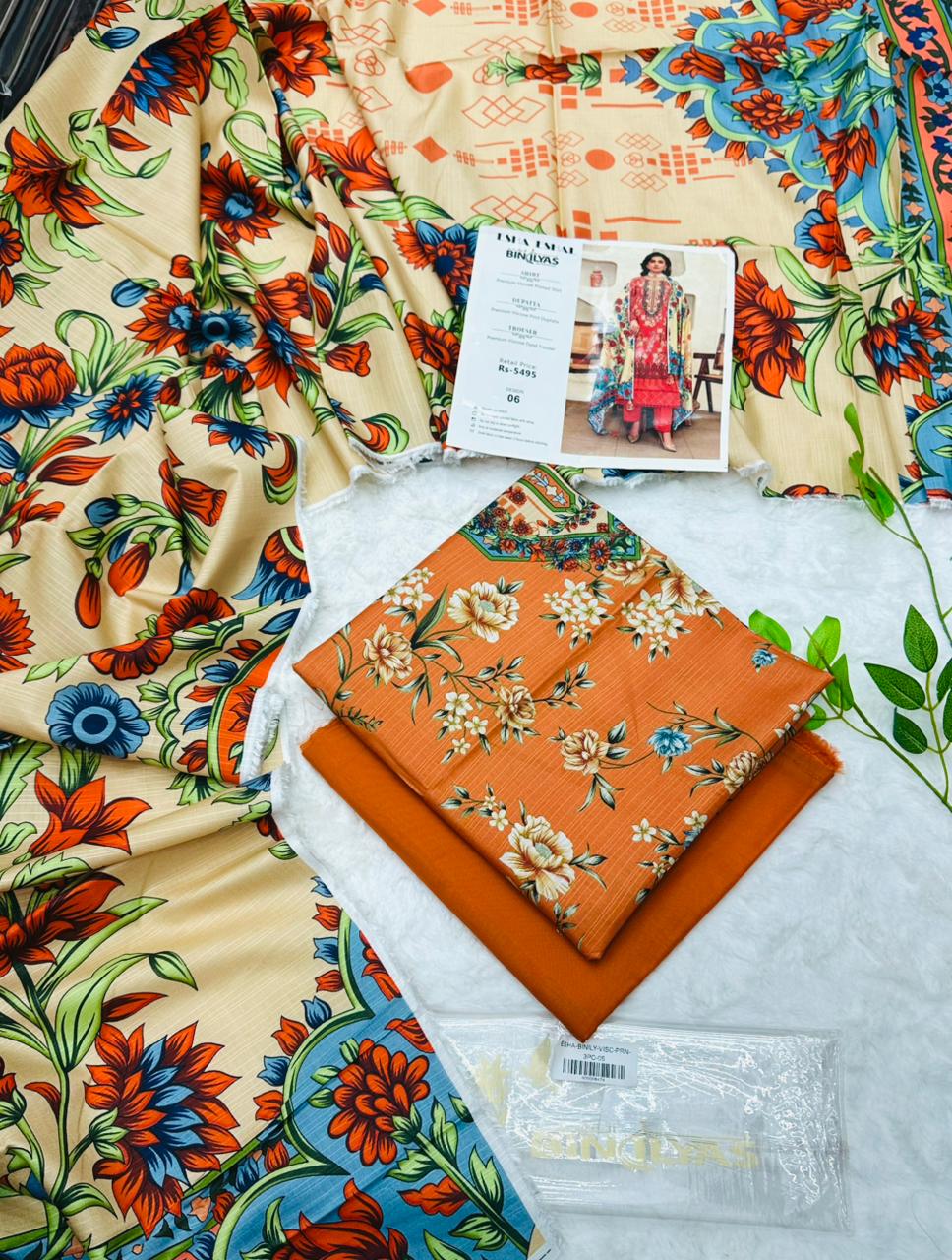 Esha–Eshal by Bin Ilyas Premium Viscose 3-Piece Suit – Product Card Image