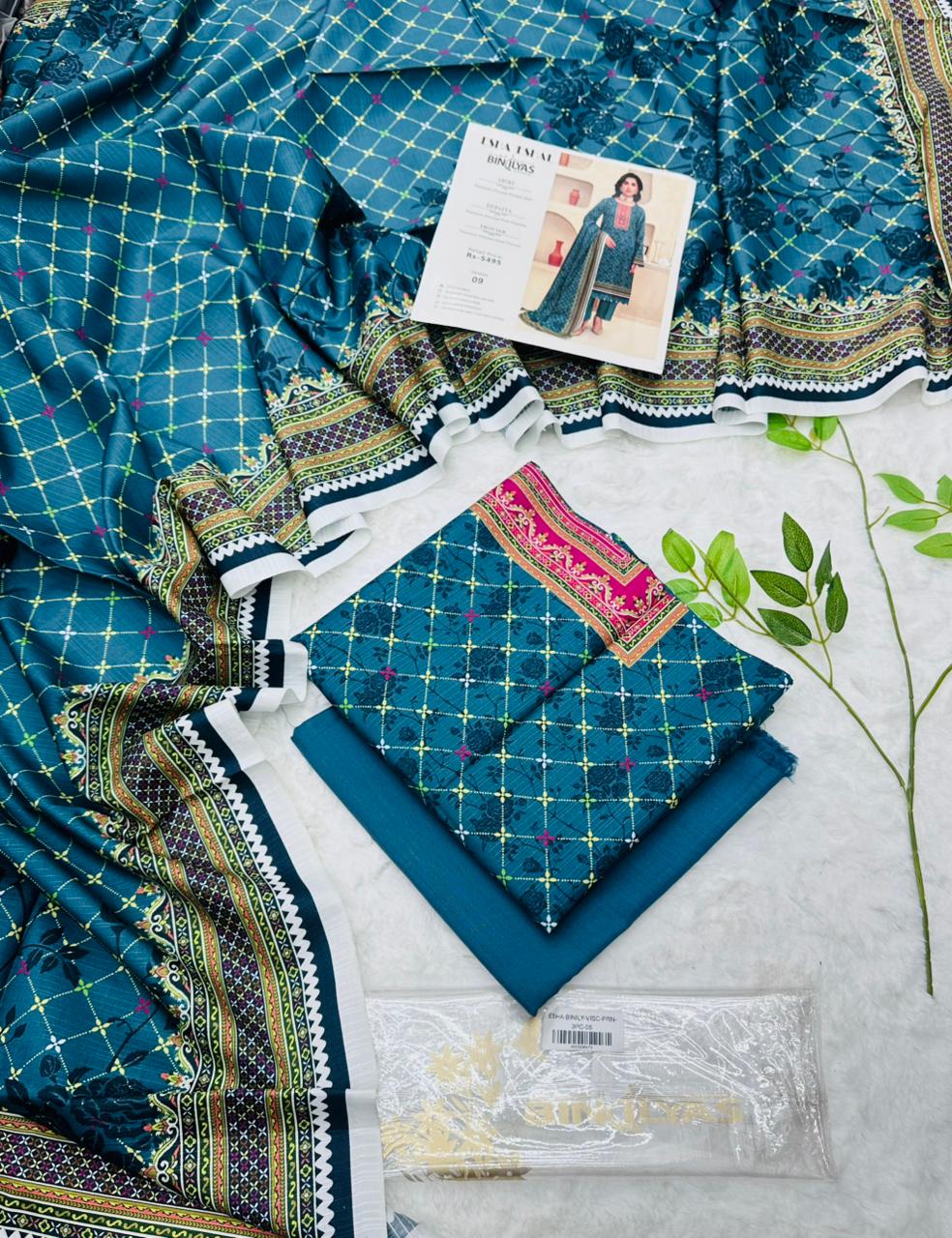 Esha–Eshal by Bin Ilyas Premium Viscose 3-Piece Suit – Product Card Image