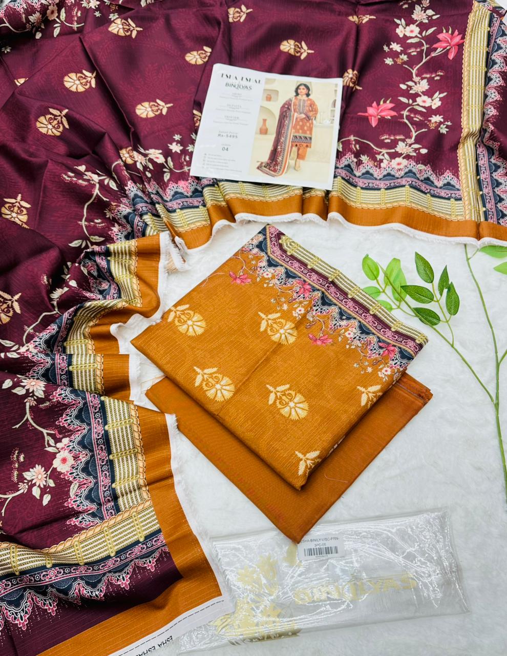 Esha–Eshal by Bin Ilyas Premium Viscose 3-Piece Suit – Product Card Image