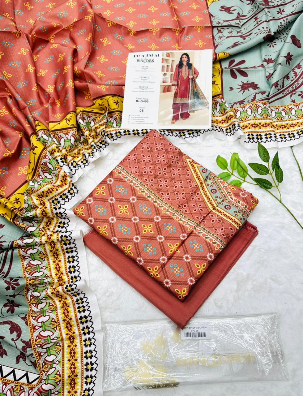 Esha–Eshal by Bin Ilyas Premium Viscose 3-Piece Suit – Product Card Image