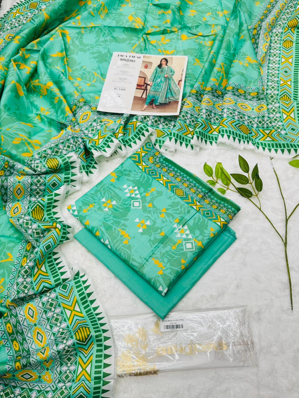 Esha–Eshal by Bin Ilyas Premium Viscose 3-Piece Suit – Product Card Image