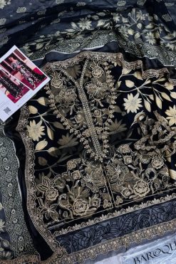 Bin Saeed Aneela Baroque Embroidered Lawn 3PC with Chiffon Dupatta