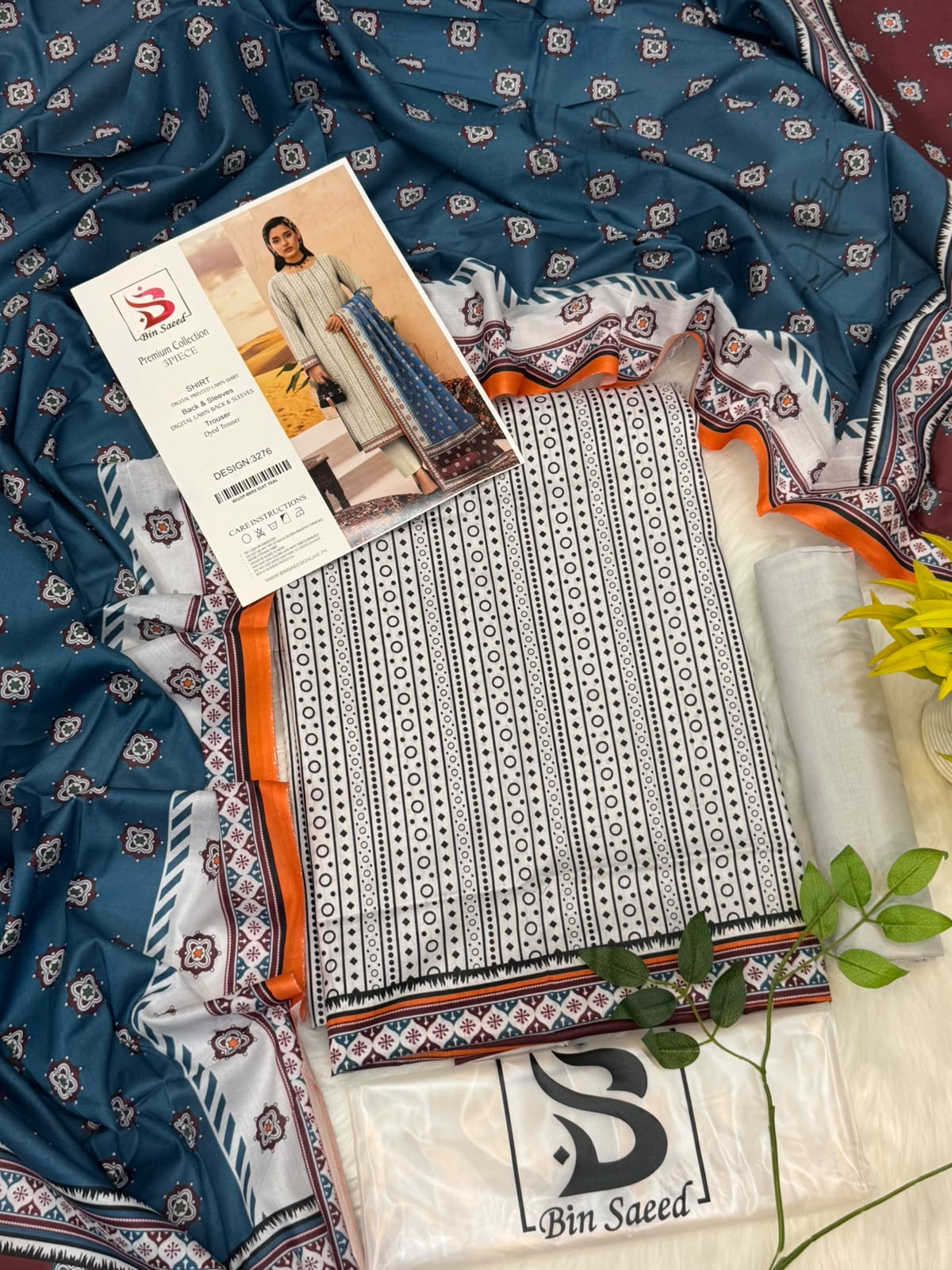 Bin Saeed Lawn Premium Collection 3PC Wholesale Suit