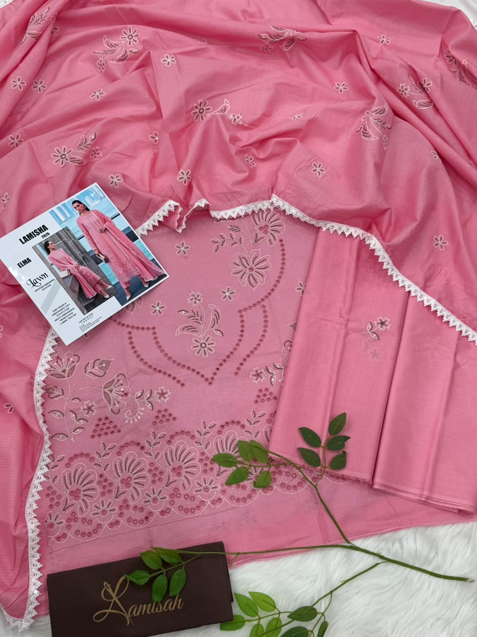 Elma by Lamisha Lux Emb Lawn 3PC Wholesale Suit