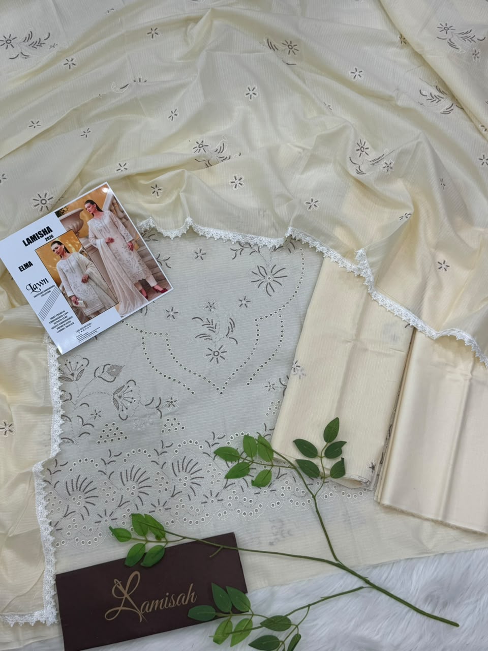 Elma by Lamisha Lux Emb Lawn 3PC Wholesale Suit