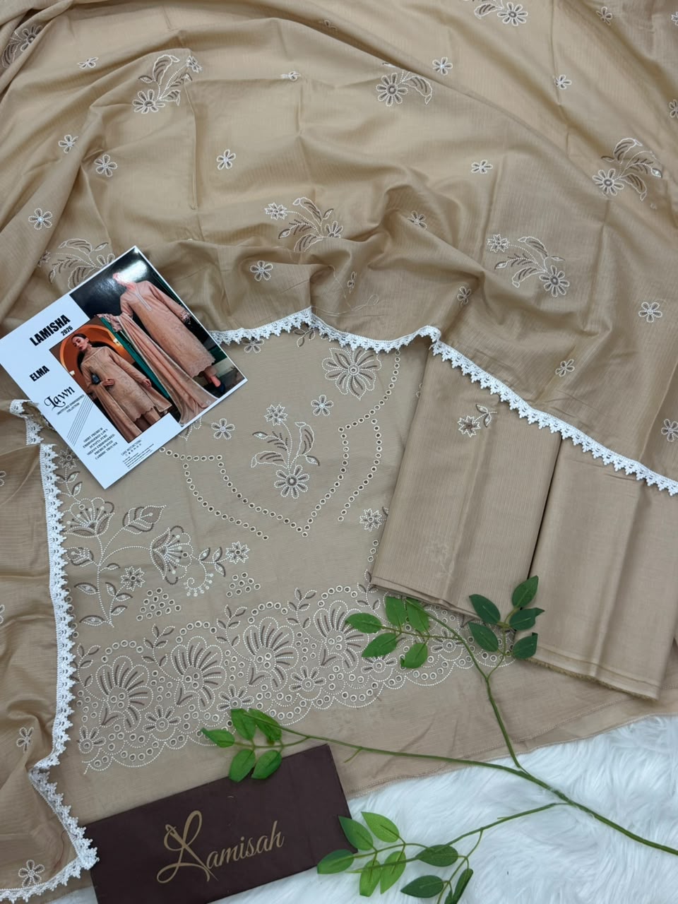Elma by Lamisha Lux Emb Lawn 3PC Wholesale Suit
