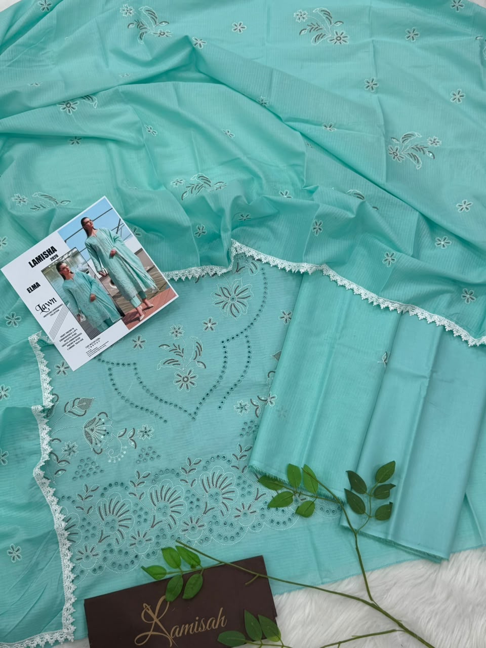 Elma by Lamisha Lux Emb Lawn 3PC Wholesale Suit