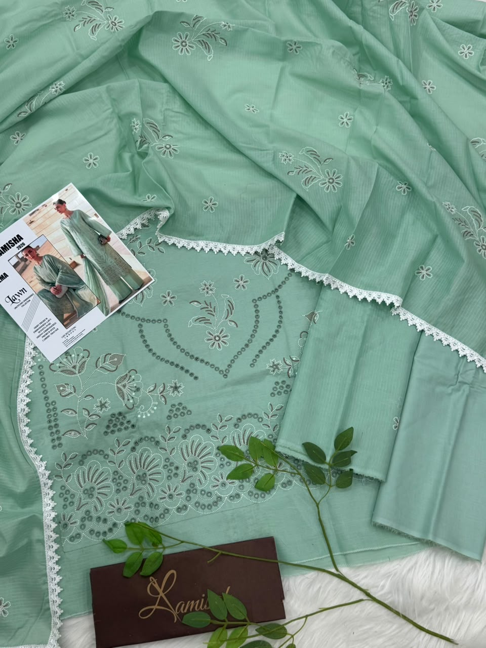 Elma by Lamisha Lux Emb Lawn 3PC Wholesale Suit