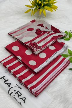 Hajra Banadora Polka Dots Lawn 3PC Wholesale Suit