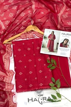 Hajra Slub Lawn 3PC With Voil Dupatta Wholesale Suit