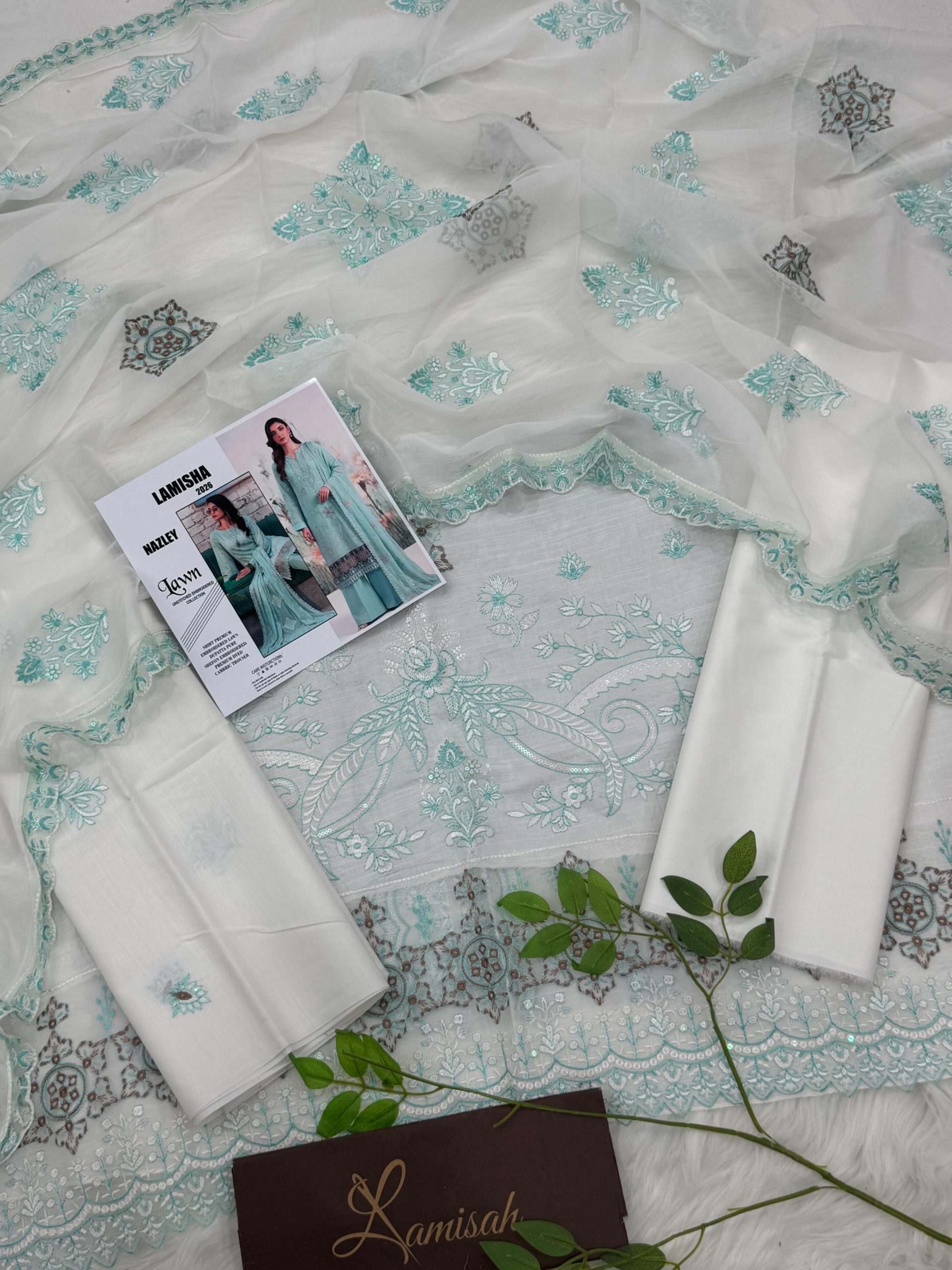 Nazley by Lamisha Lux Emb Lawn 3PC Wholesale Suit